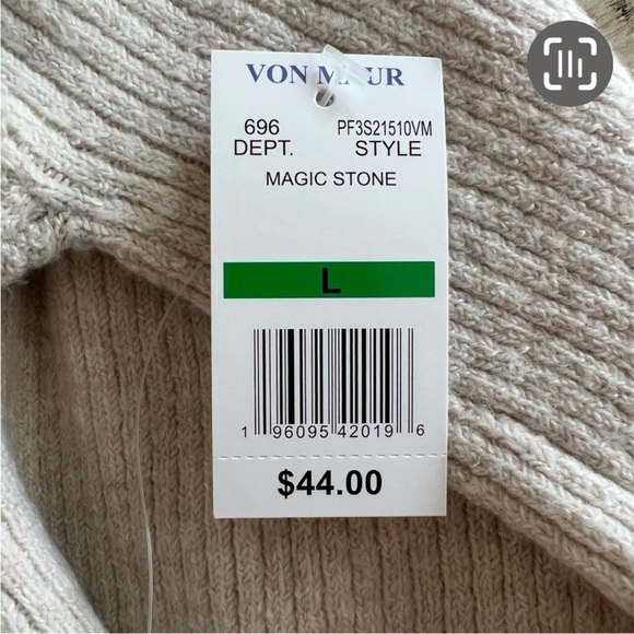 NEW Pink Rose Mock Neck Sweater Cream/Oatmeal Size Large - Picture 4 of 8